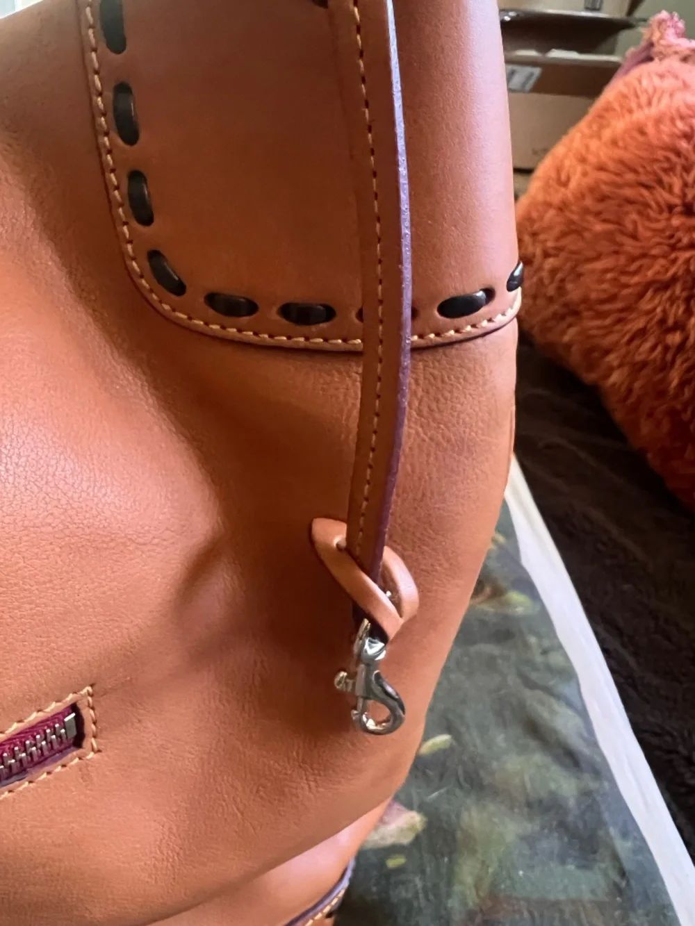 Dooney & Bourke Florentine Large Toggle Sac Hobo bag w/whipstitch details